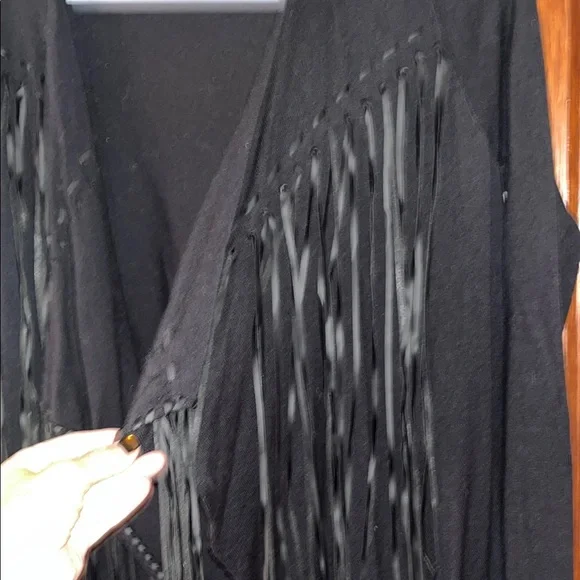 T Party Fashion Black Fringe Cardigan - Picture 2 of 4